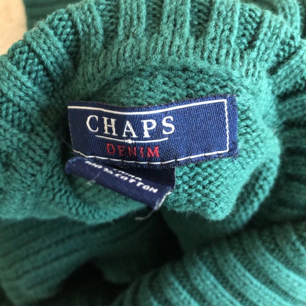 Chaps Teal Cotton Sweater